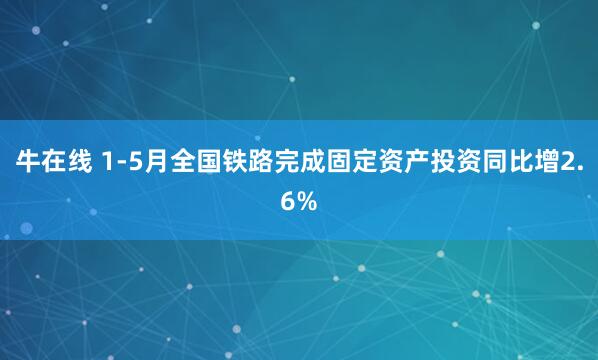 牛在线 1-5月全国铁路完成固定资产投资同比增2.6%